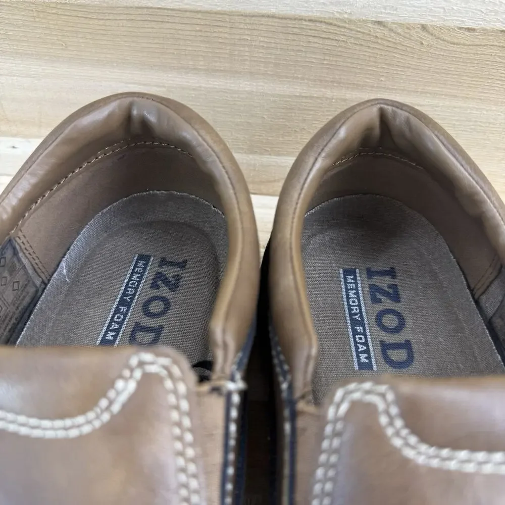 Izod Charlie Dark Tan Brown Slip On Loafer Memory Foam Men’s Size 9M